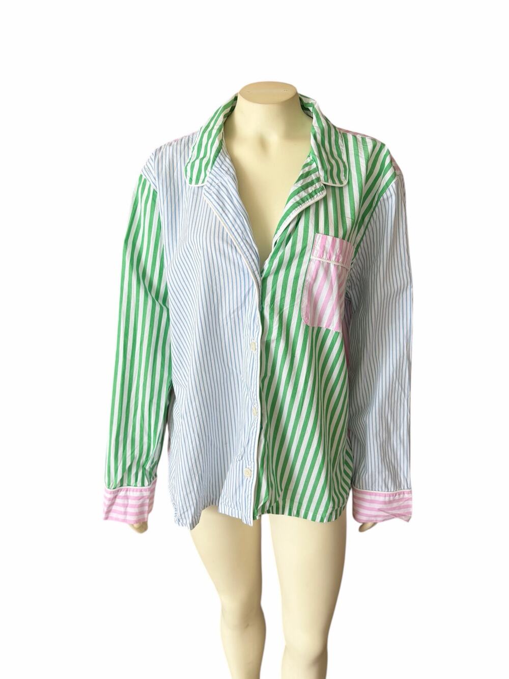 J.Crew Multicolor Striped Pajama Top size Large